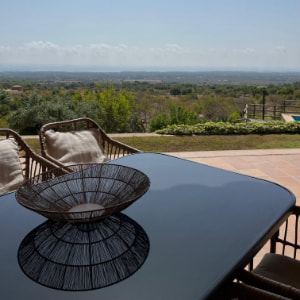 Villa in S'Horta Terrace with panoramic view from the porch
